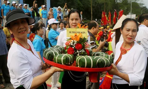 Phú Thọ: Hội thi gói, nấu bánh chưng và giã bánh giầy lần thứ XI năm 2024 dâng cúng Hùng Vương